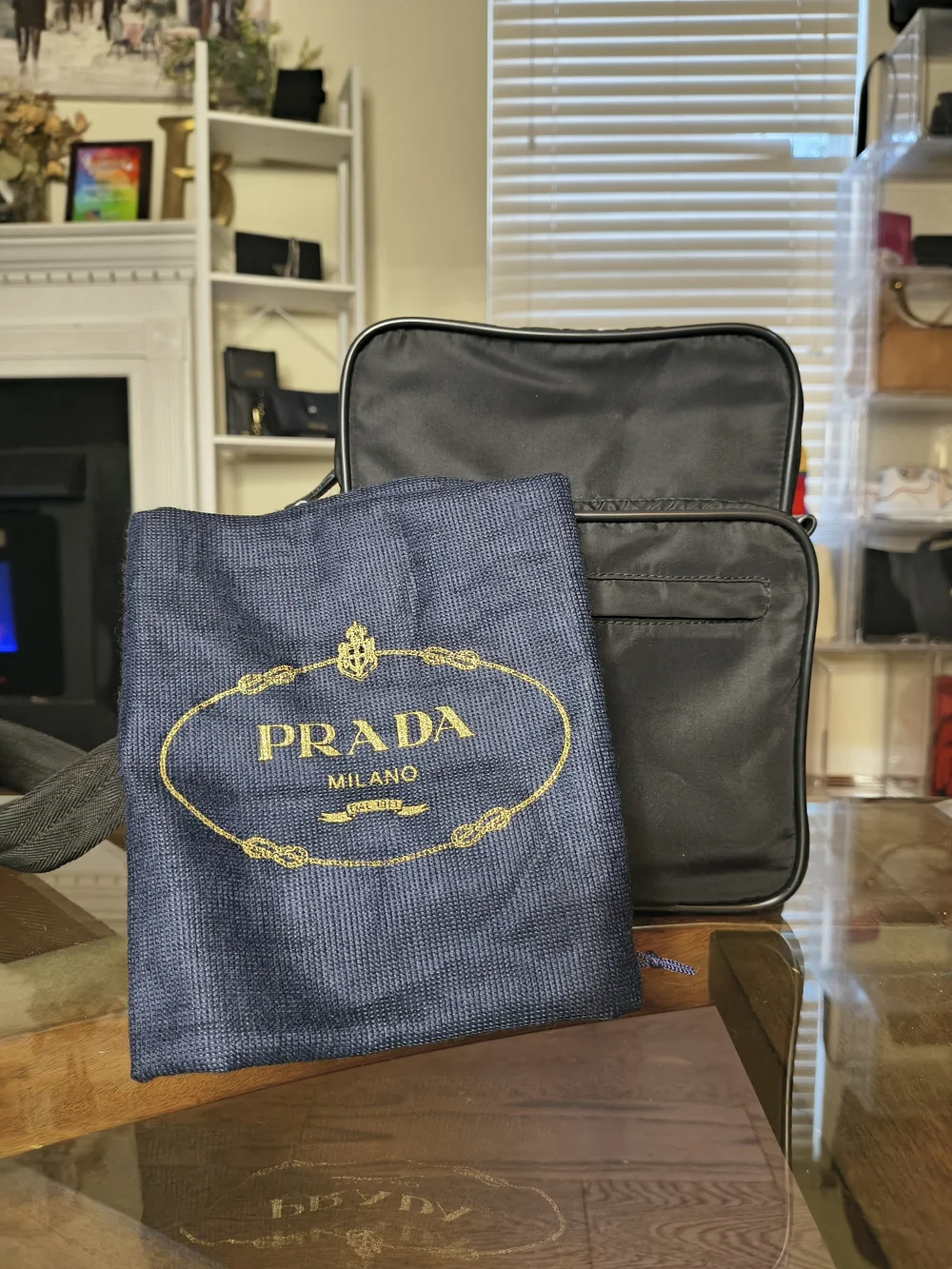Prada Black Nylon Large Crossbody Messenger Bag Unisex Travel Shoulder Bag